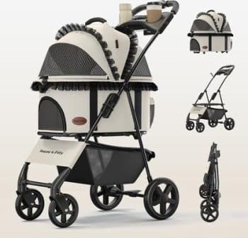 Happy & Polly Luxury Foldable Stroller with Shock-Absorbing Wheels