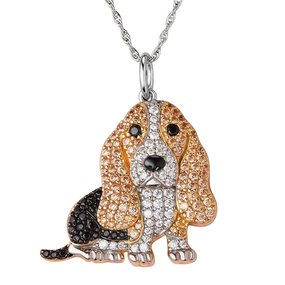 Sparkling Basset Love Necklace - Image 3