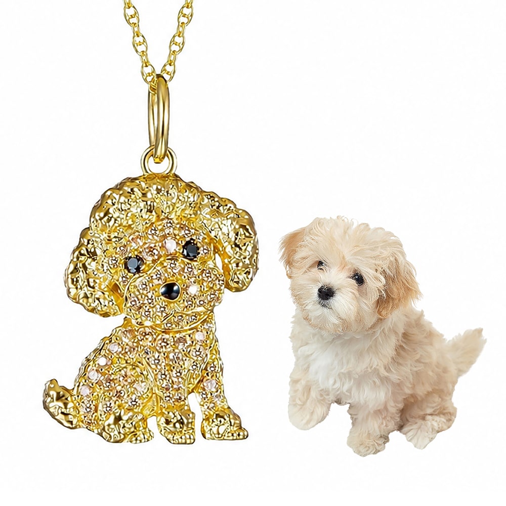 Dazzling Poodle Pup Necklace