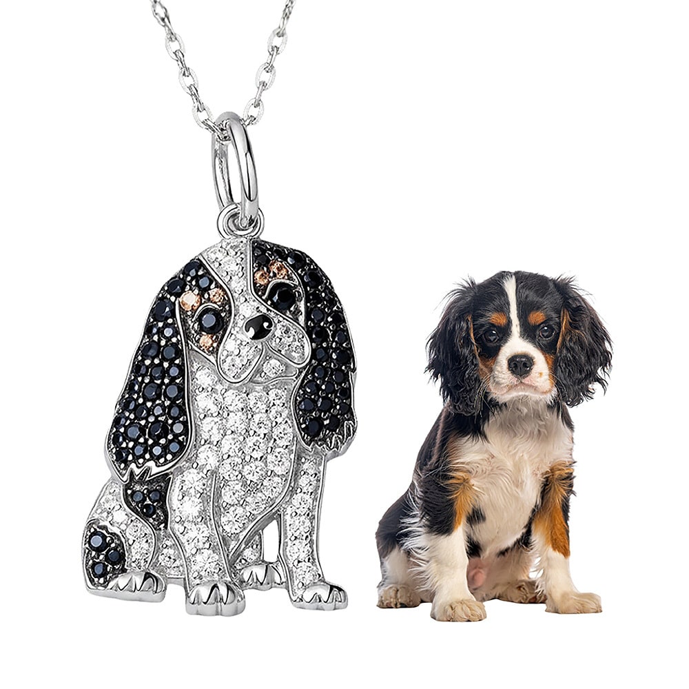 Sparkling King Charles Love Necklace