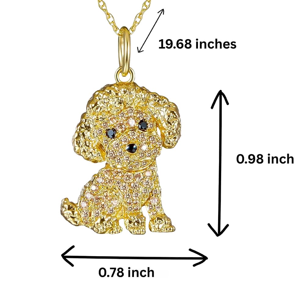 Dazzling Poodle Pup Necklace - Image 3