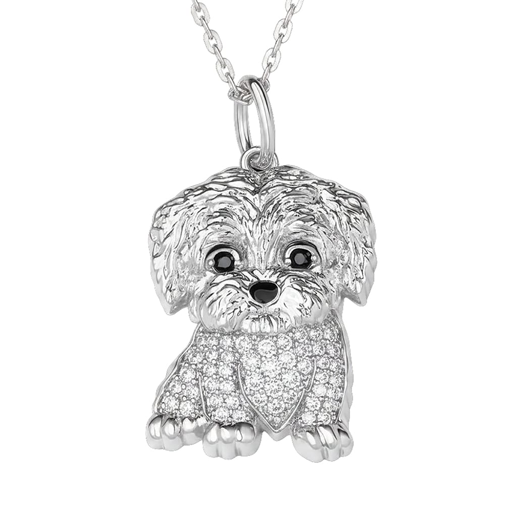 Dazzling Maltese Pup Necklace - Image 3