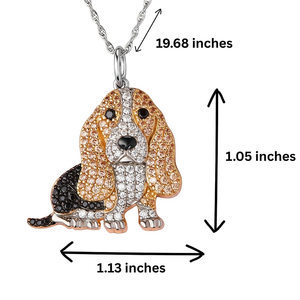 Sparkling Basset Love Necklace - Image 5