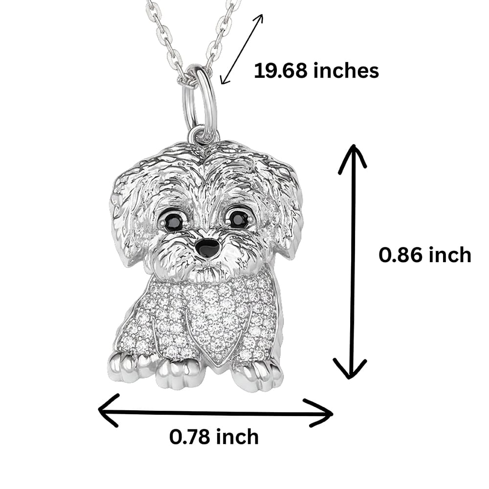 Dazzling Maltese Pup Necklace - Image 4
