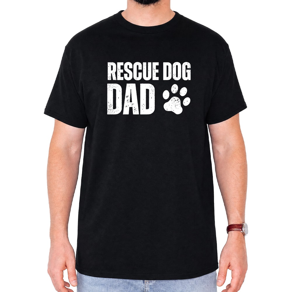 Rescue Dog Dad Standard Tee Black