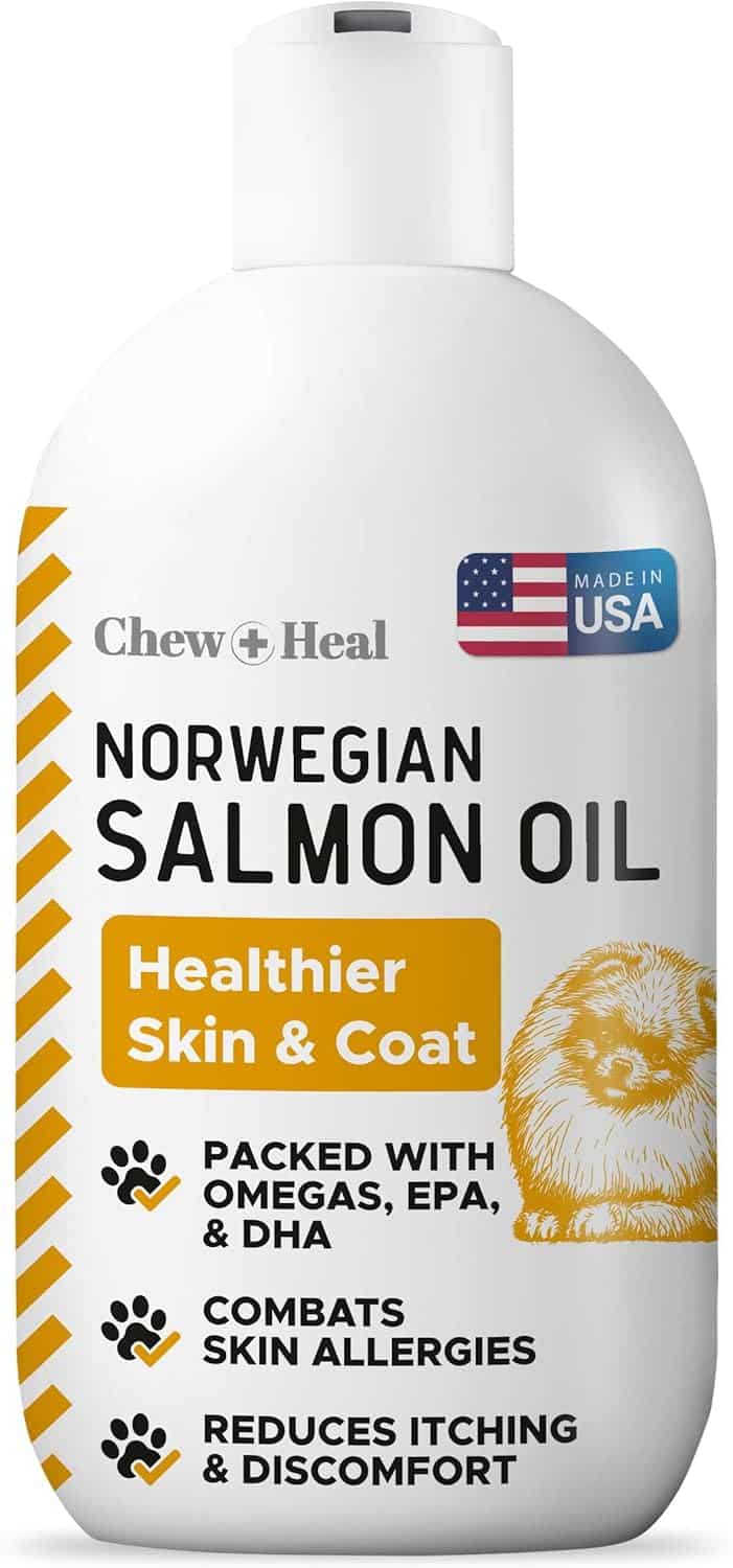 Chew + Heal salmon oil supplement for dogs