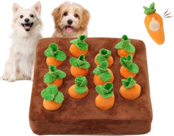  IVVIQQ Interactive Dog Toys，Squeak Carrot Snuffle Mat 