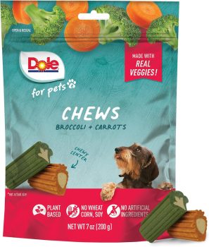  Dole for Pets Dog Chews, Assorted Broccoli + Carrot