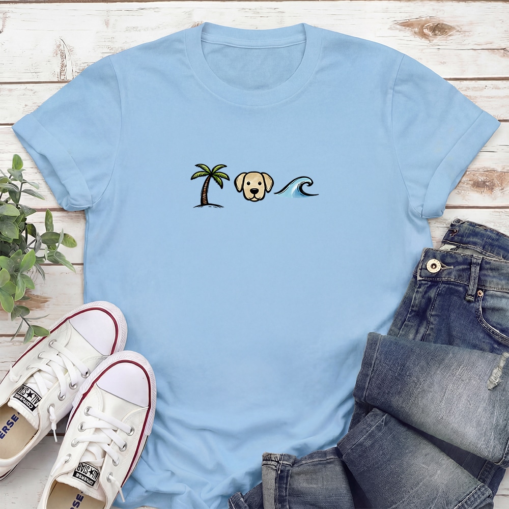 Beach Dog Vibes Standard Tee Light Blue