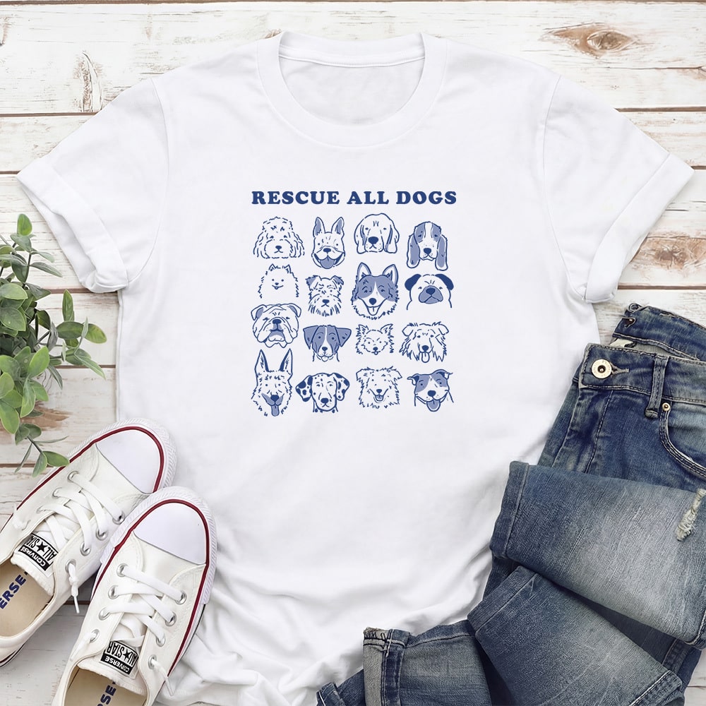 Save Dogs Rescue Shirt Standard Tee White