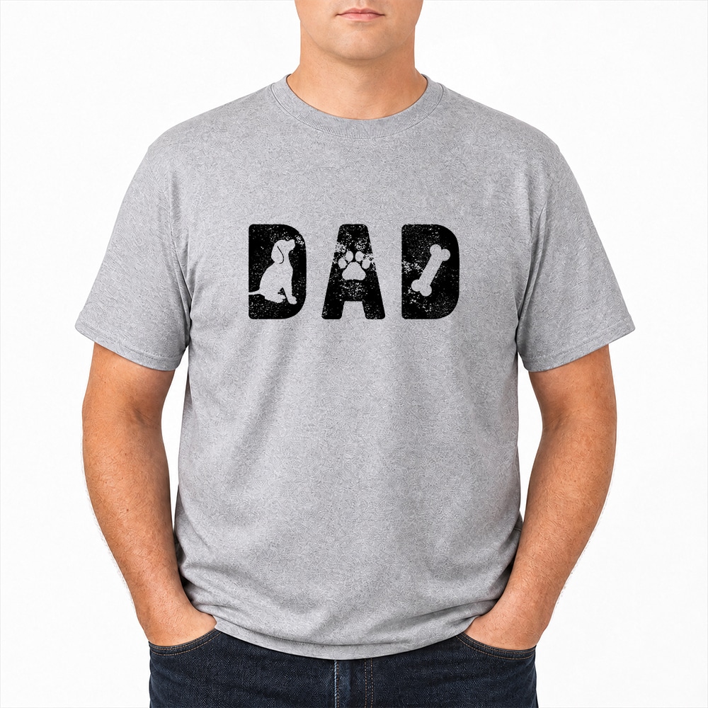 Everyday Dog Dad Standard Tee Heather Grey