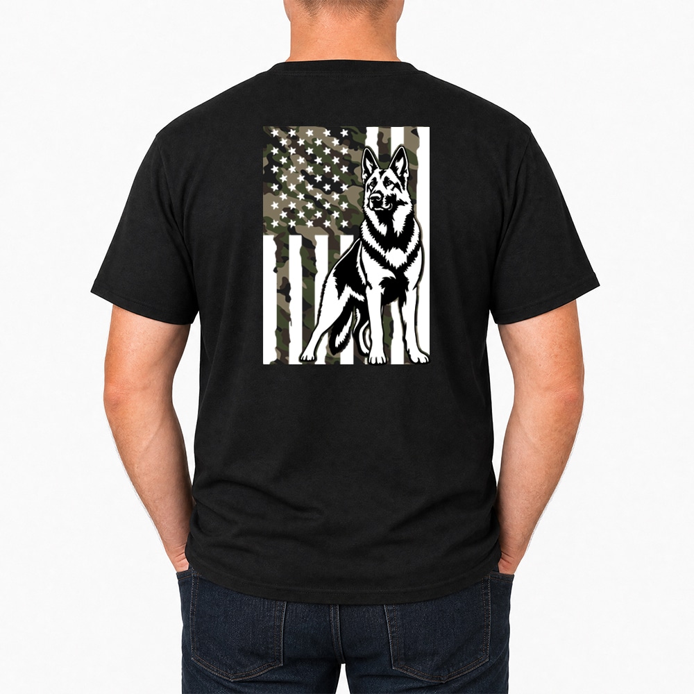 American Dog Dad Shepherd Standard Tee Black