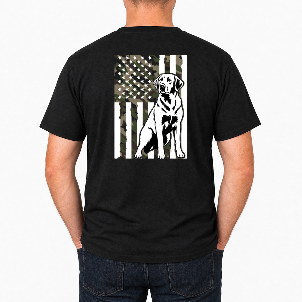 American Dog Dad Lab Standard Tee Black