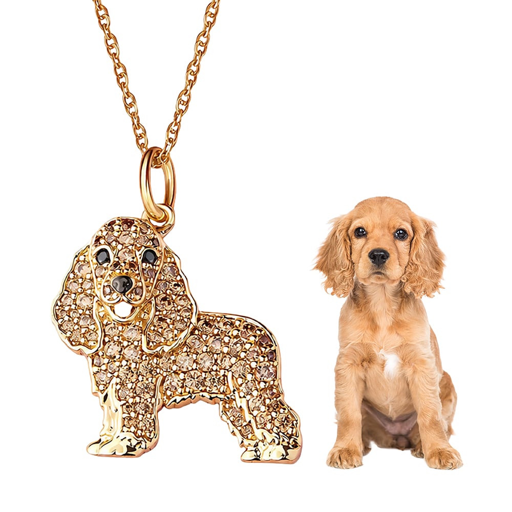 Dazzling Cocker Spaniel Pup Necklace