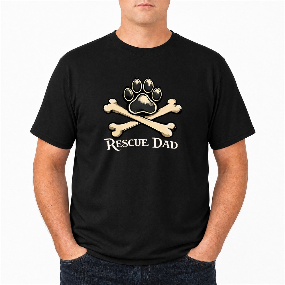 Rescue Dad Paw & Bones Standard Tee Black