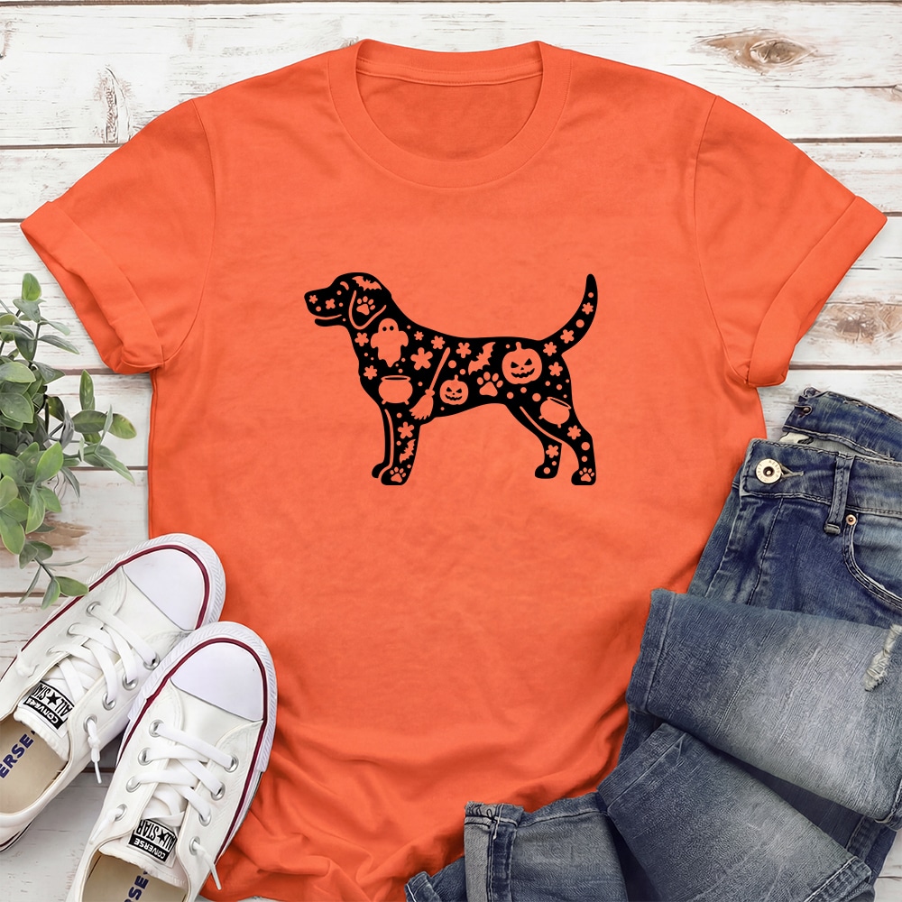 Spooky Paws & Pumpkins Standard Tee Orange
