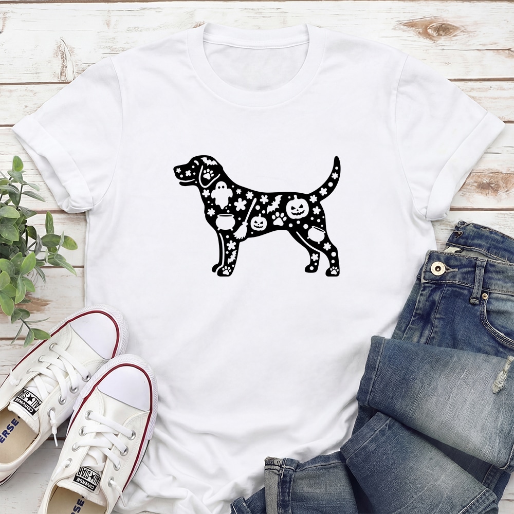 Spooky Paws & Pumpkins Standard Tee White