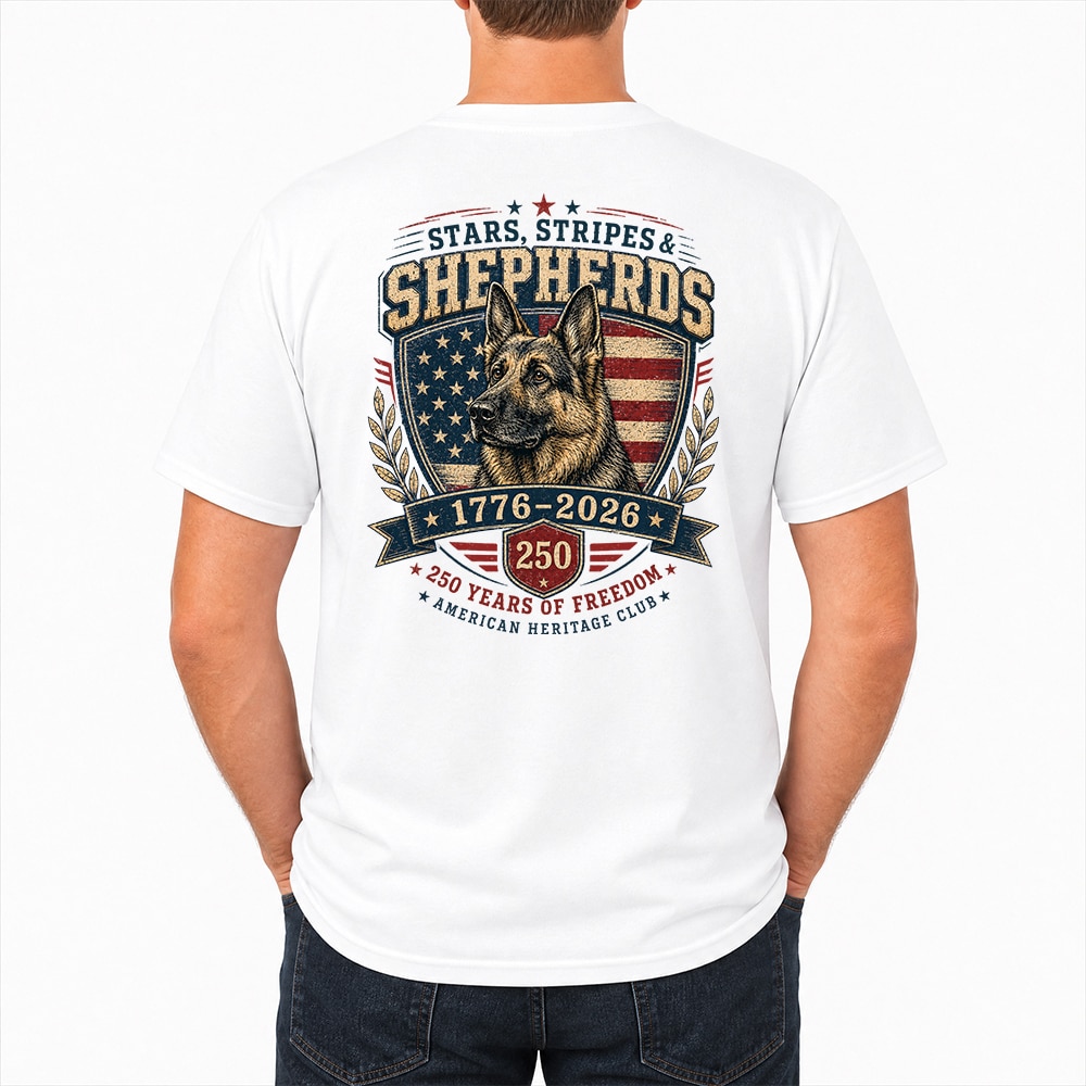 Stars Stripes & Shepherds 1776-2026 Standard Tee White