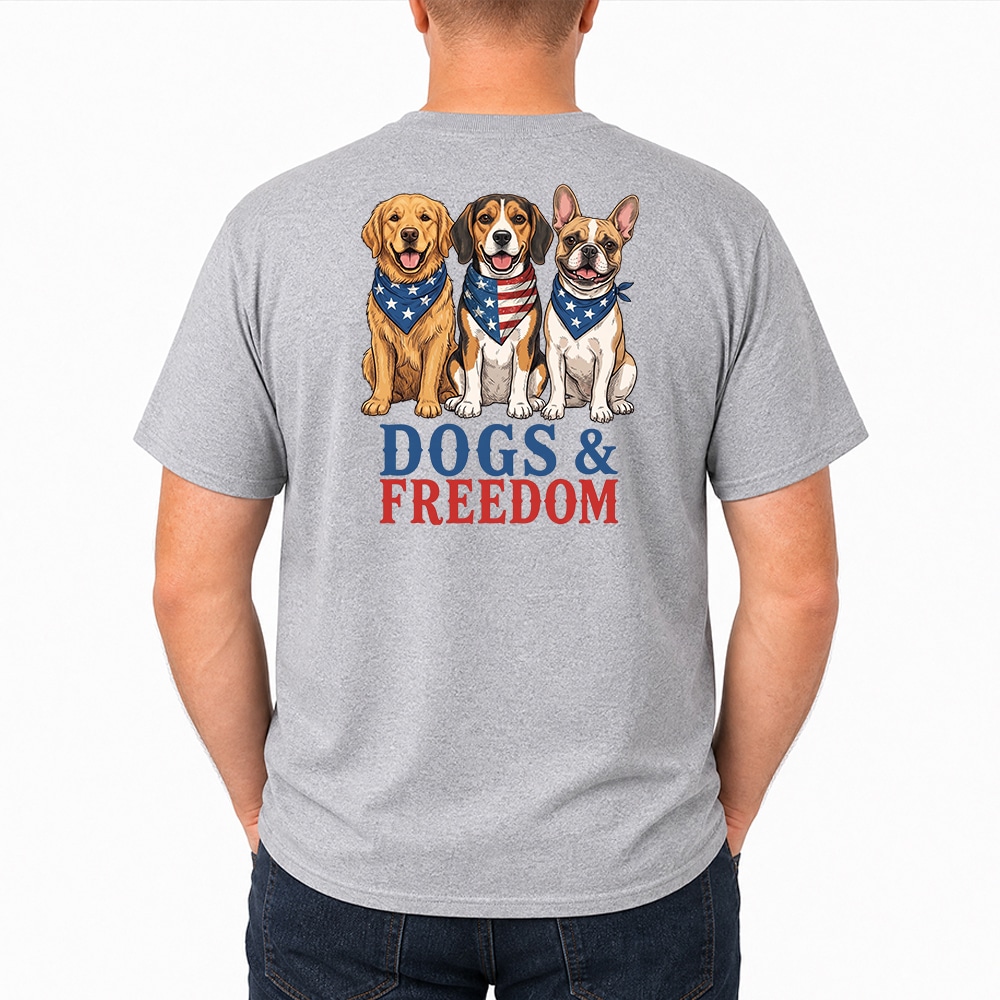 Patriotic Dog Lover Standard Tee Heather Grey