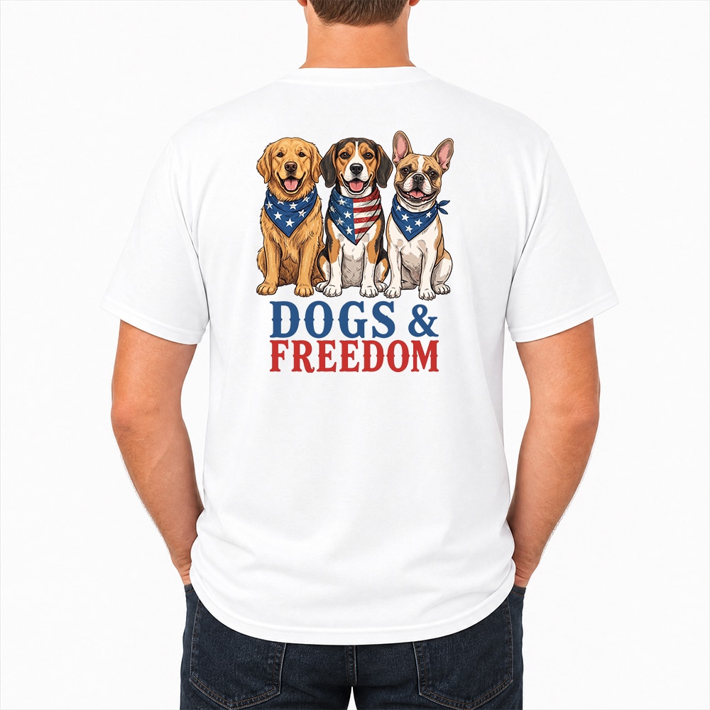 Patriotic Dog Lover Standard Tee White