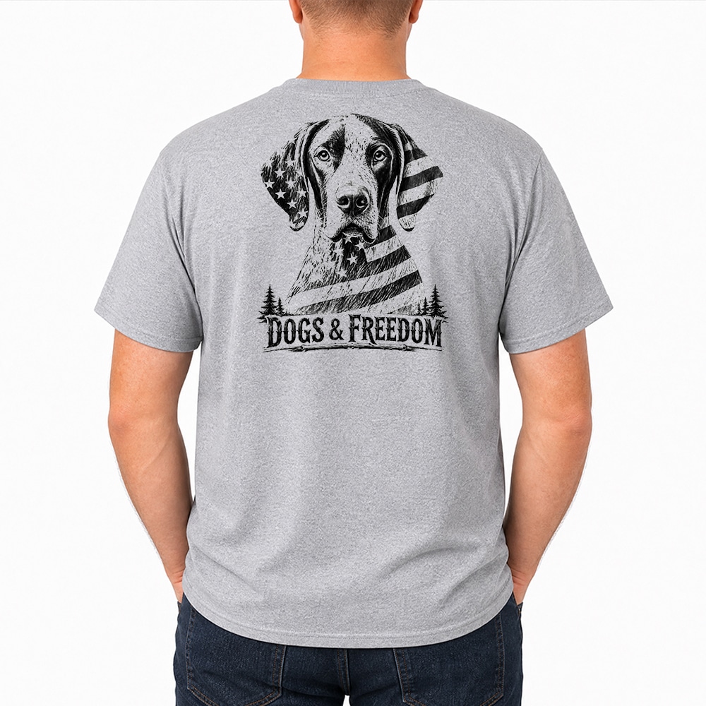Vintage Patriotic Dog Lover Standard Tee Heather Grey