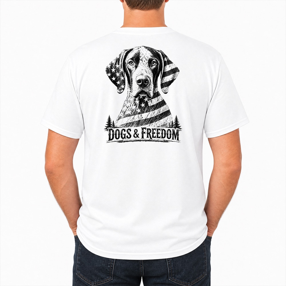 Vintage Patriotic Dog Lover Standard Tee White