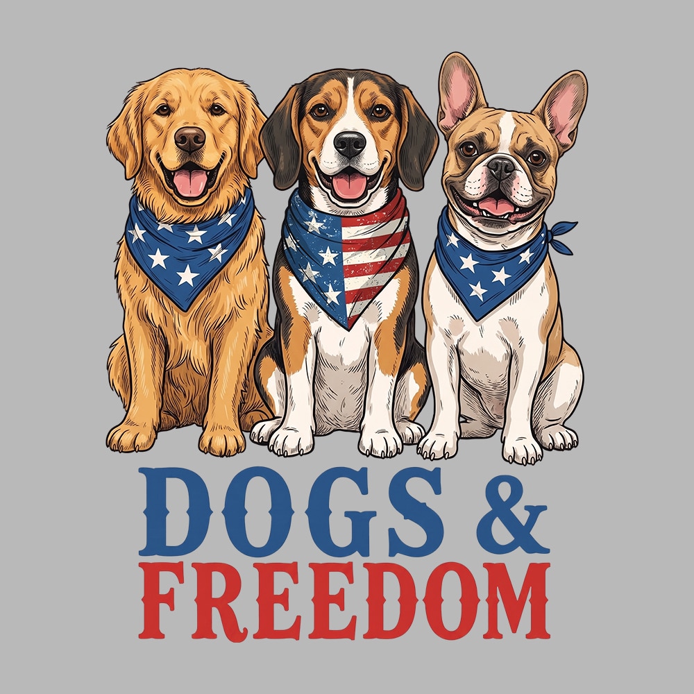Patriotic Doggie Lover Standard Tee Heather Grey - Image 2
