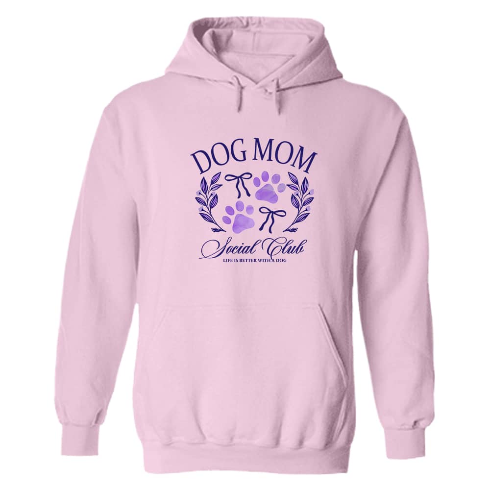 Dog Mom Social Club Hoodie Light Pink