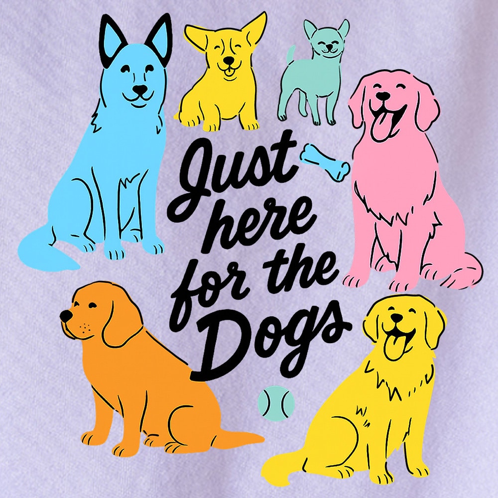 Comfort Colors Just Here For The Dogs Premium Sweatshirt - Orchid - Image 2