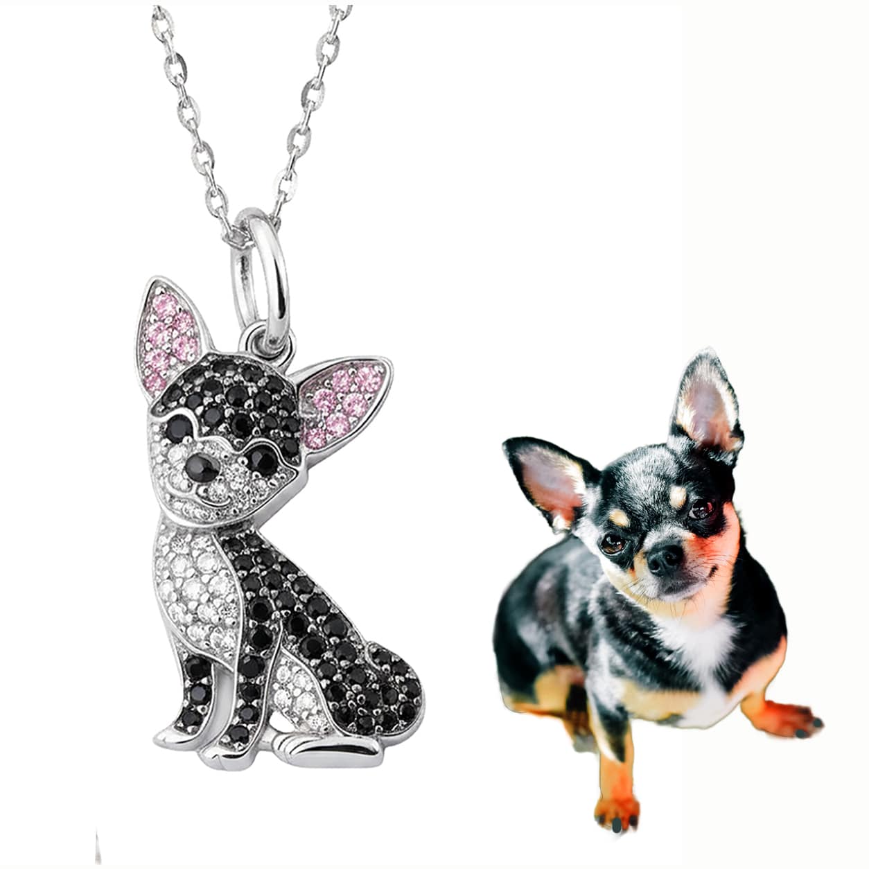 Dazzling Chihuahua Pup Necklace
