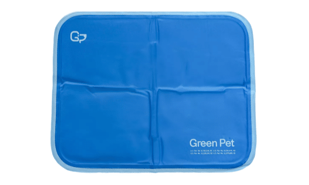 A Green Pet cooling mat in blue from PetSmart