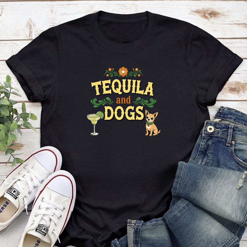 Tequila And Dogs Standard Tee Black