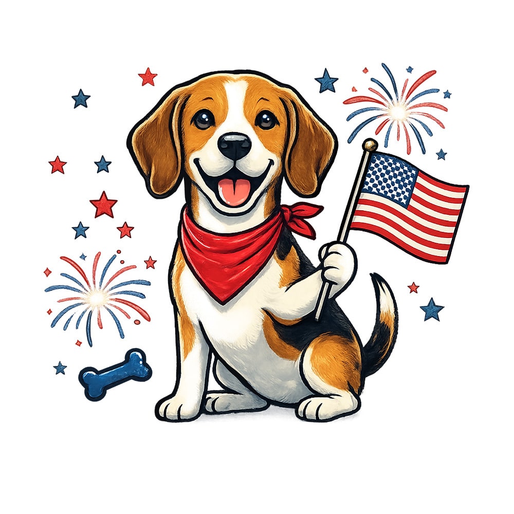 Patriotic Beagle Standard Tee White - Image 2