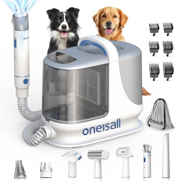 OneIsAll 7-in-1 Pet Hair Vacuum Grooming Kit