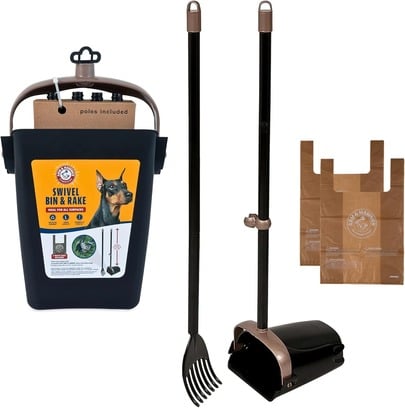 Arm and Hammer Dog Pooper Scooper Swivel Bin and Rake