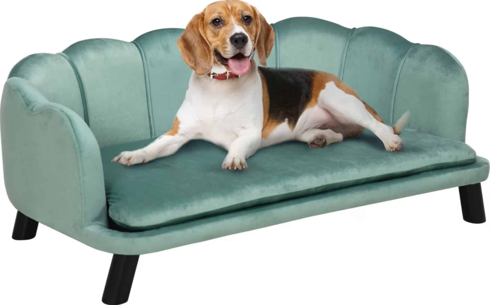 PawHut Velvet Pearl Design Dog Sofa