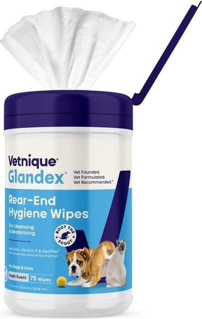 Vetnique Glandex Rear-End Wipes for Dogs and Cats