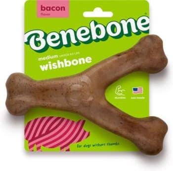 Benebone Bacon Flavor Wishbone Tough Dog Chew Toy