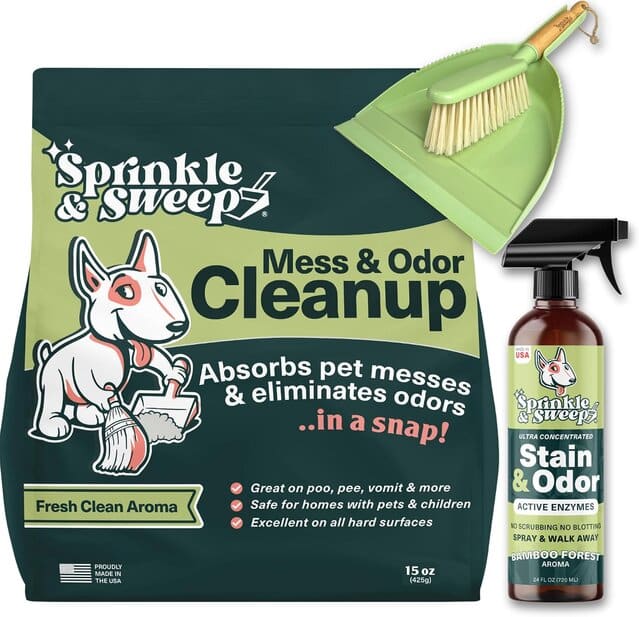 Sprinkle and Sweep Pet Mess and Odor Cleanup Bundle