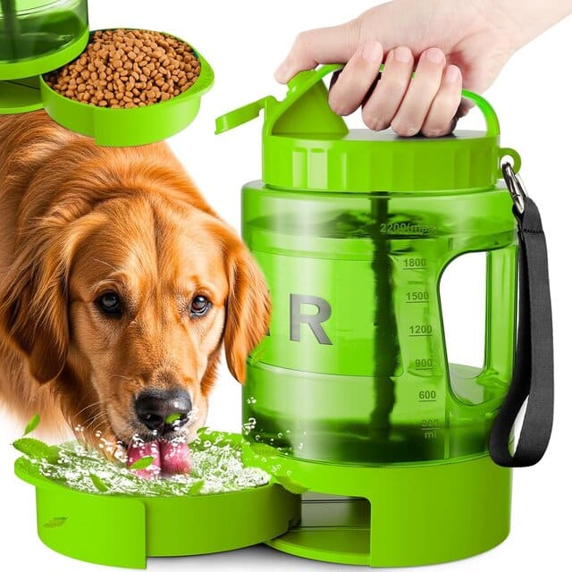 Portable Dog Water Bottle Bowl 77 oz