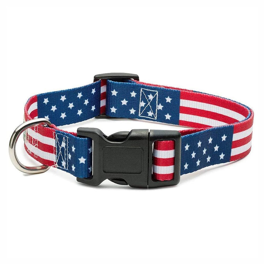 USA American Flag Dog Collar S-XL : Perfect for Patriot Pups, July 4th & 250 Years Anniversary Celebration