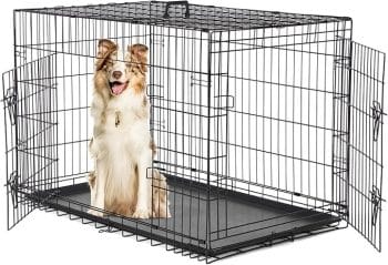 Dog Crate, 42 Inch Large Double Door Portable Dog Cage