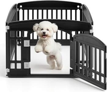24" Plastic Dog Playpen 4-Panel Durable Pet Playpen