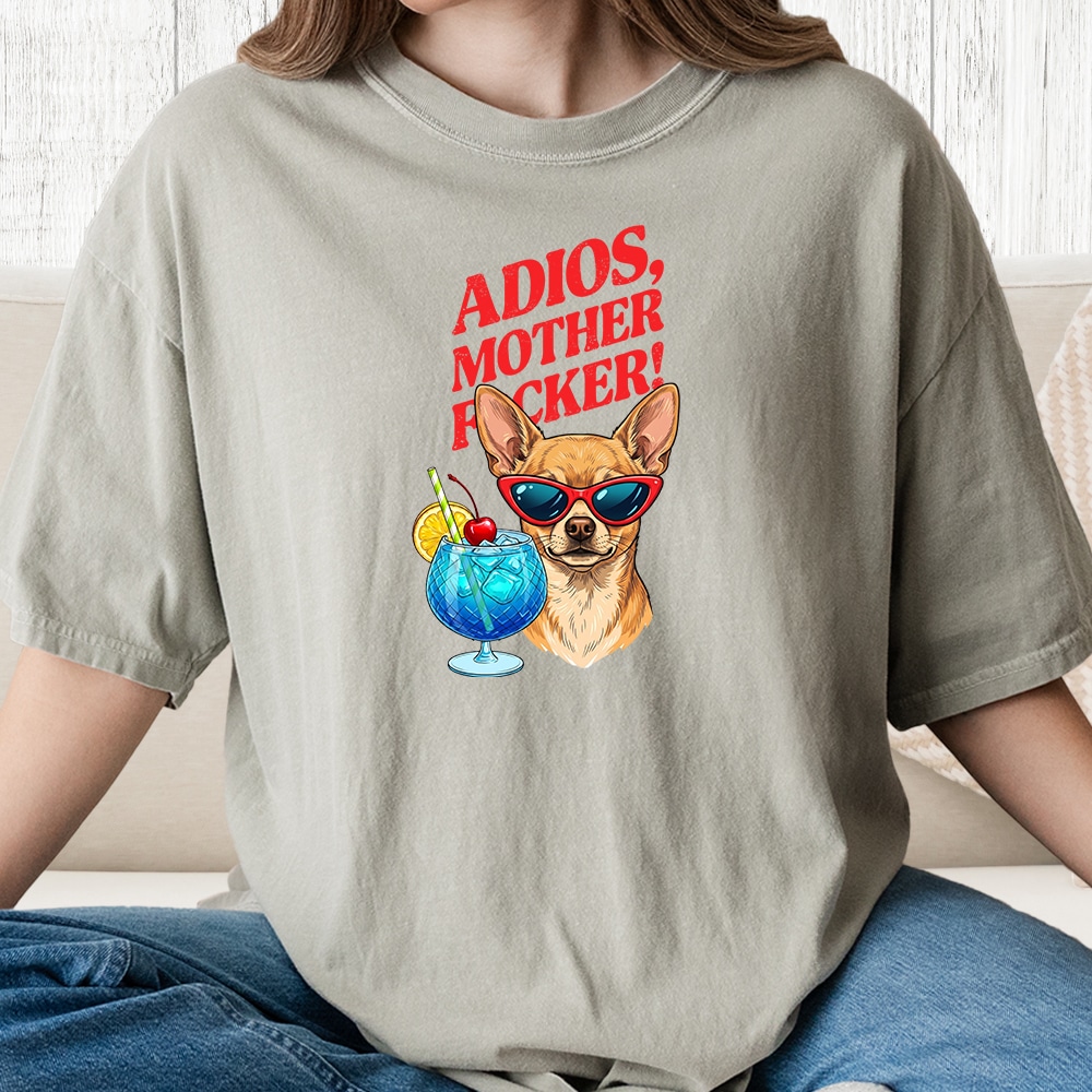 Comfort Colors Adios Chihuahua Vintage Washed Tee - Sandstone
