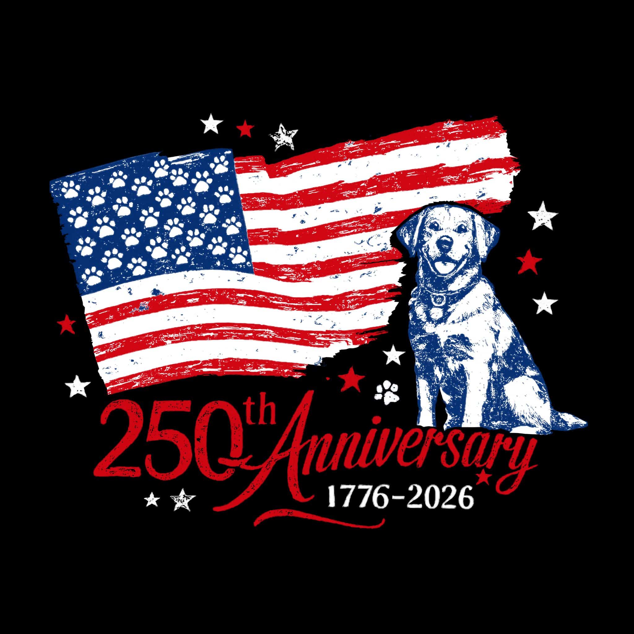 Fund 30 Meals for $16.00 and Get A Free - 250th Anniversary USA Standard Tee Black - Image 2