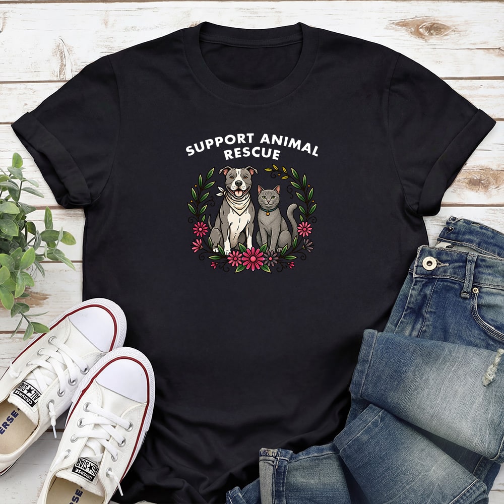 Support Animal Rescue Standard Tee Black