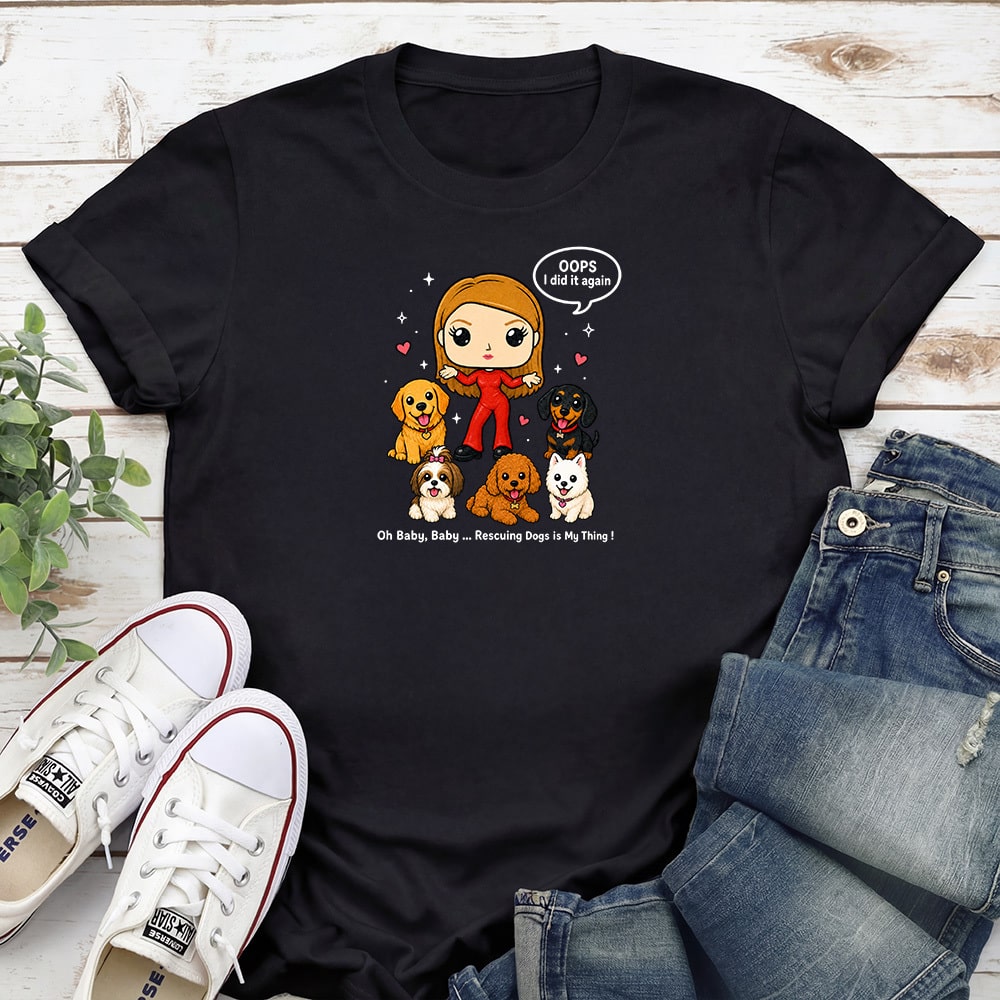 Oops I Did It Again Dog Rescue Standard Tee Black