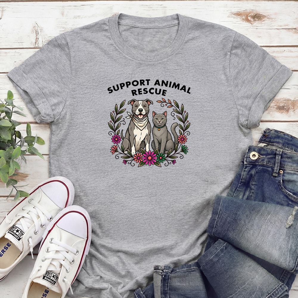 Support Animal Rescue Standard Tee Heather Grey