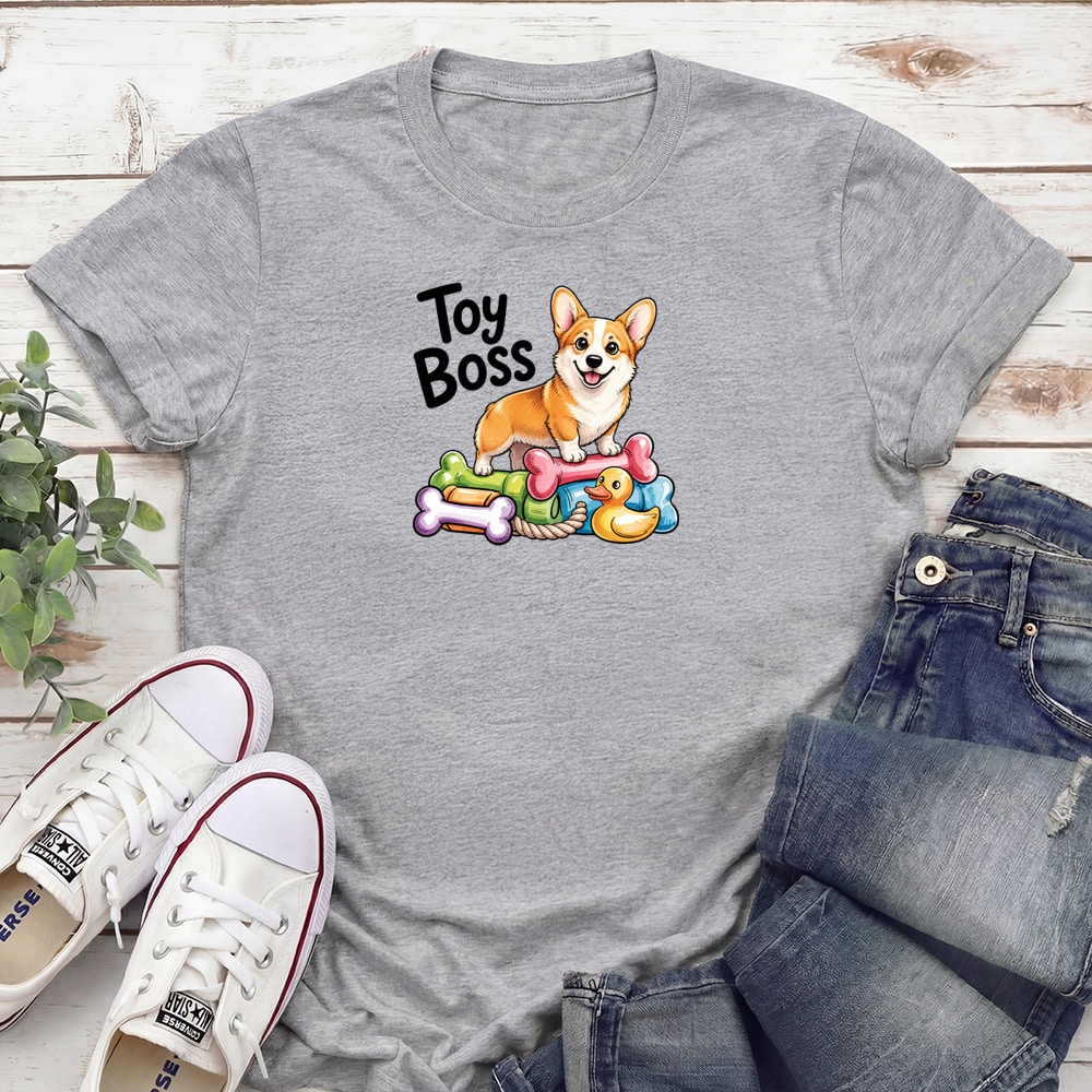 Toy Boss Corgi Standard Tee Heather Grey