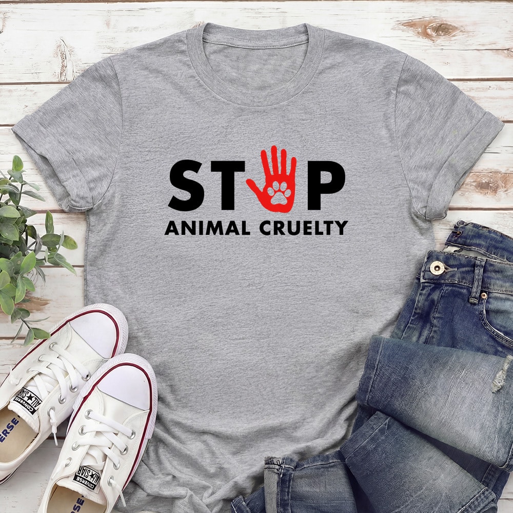 Stop Animal Cruelty Standard Tee Heather Grey